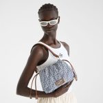 FENDI Mamma Baguette Medium Blue denim-effect FF jacquard bag - Image 4